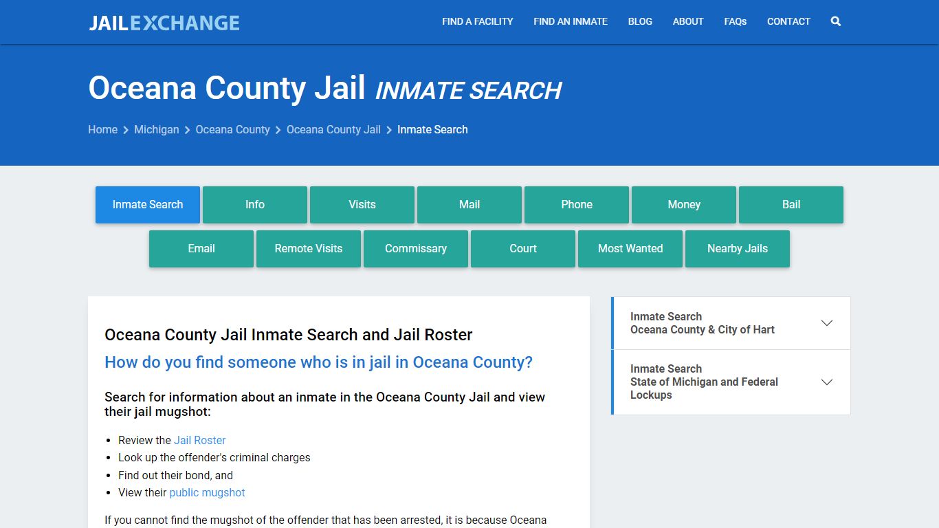 Inmate Search: Roster & Mugshots - Oceana County Jail, MI